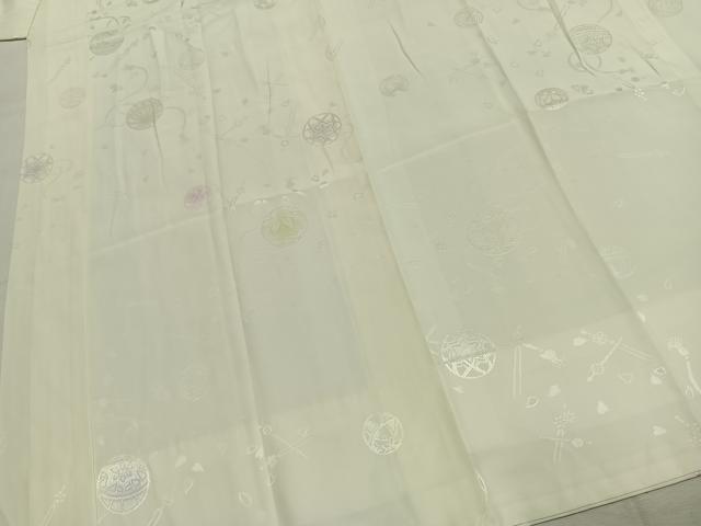 平和屋着物●長襦袢　袷　毬　舞桜地紋　暈し染め　さが美扱い　正絹　逸品　AABK1224fy