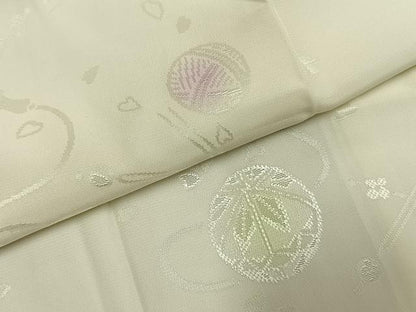 平和屋着物●長襦袢　袷　毬　舞桜地紋　暈し染め　さが美扱い　正絹　逸品　AABK1224fy