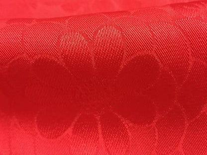 平和屋着物●長襦袢　袷　草花地紋　深緋色　正絹　逸品　AABK1226fy