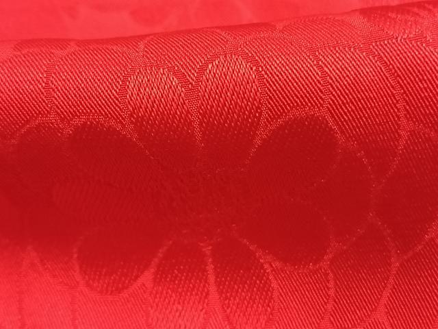 平和屋着物●長襦袢　袷　草花地紋　深緋色　正絹　逸品　AABK1226fy