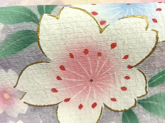 平和屋着物●豪華振袖　舞桜文　暈し染め　金彩　正絹　逸品　AABK1230fy