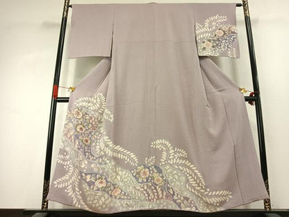 平和屋着物●訪問着　辻が花　暈し染め　鬼しぼ縮緬　正絹　逸品　AABK1231fy
