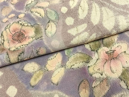 平和屋着物●訪問着　辻が花　暈し染め　鬼しぼ縮緬　正絹　逸品　AABK1231fy