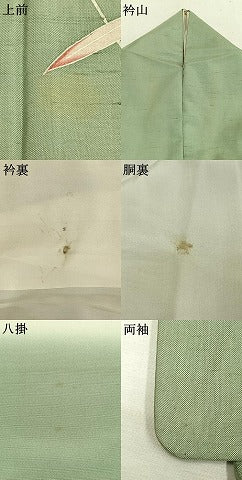 平和屋着物●本加賀友禅作家　成竹登茂男　訪問着　白山紬　笹竹文　正絹　逸品　AABK1234fy