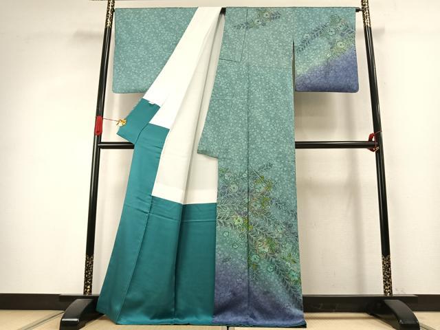 平和屋着物●訪問着　辻が花　暈し染め　金彩　正絹　逸品　未使用　AABK1240fy