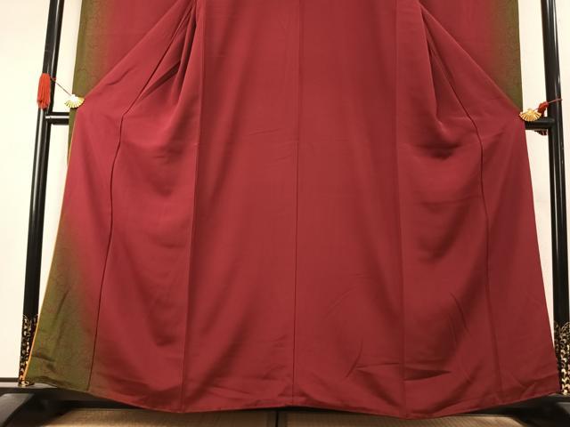 平和屋着物●豪華振袖　舞桜文　暈し染め　鈴乃屋扱い　正絹　逸品　AABK1241fy