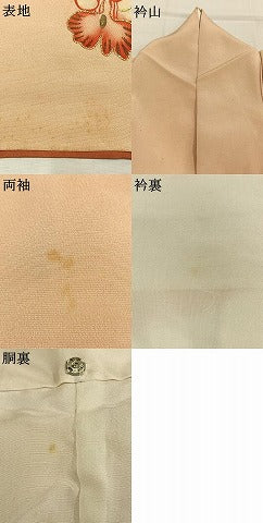 平和屋本店●アンティーク　大正ロマン　振袖　駒刺繍　草花文　金銀糸　金彩　正絹　逸品　AABK1242fy