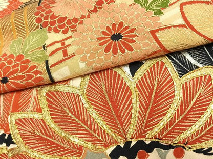 平和屋本店●アンティーク　大正ロマン　振袖　駒刺繍　松竹梅　暈し染め　金糸　金銀彩　正絹　逸品　AABK1243fy