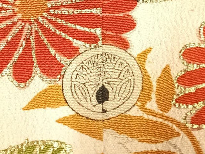 平和屋本店●アンティーク　大正ロマン　振袖　駒刺繍　松竹梅　暈し染め　金糸　金銀彩　正絹　逸品　AABK1243fy
