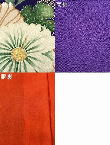 平和屋本店●アンティーク　大正ロマン　振袖　中国三大刺繍　相良刺繍　絞り　花蝶文　金彩　正絹　逸品　AABK1244fy