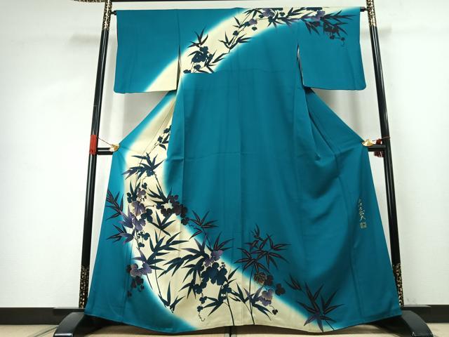 平和屋着物●皇室デザイナー　中村乃武夫　訪問着　南天文　暈し染め　金彩　健勝苑扱い　正絹　逸品　AABK1250fy