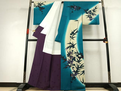 平和屋着物●皇室デザイナー　中村乃武夫　訪問着　南天文　暈し染め　金彩　健勝苑扱い　正絹　逸品　AABK1250fy