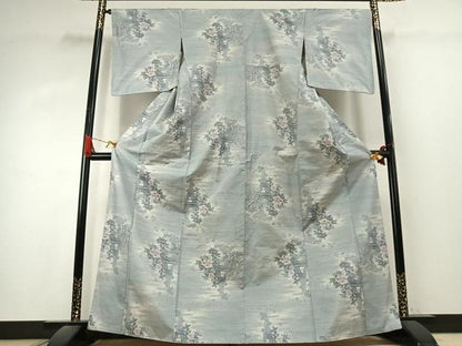 平和屋着物●都喜ヱ門　本場大島紬　7マルキ　総絣　草花文　藤絹織物謹製　正絹　逸品　AABK1251fy