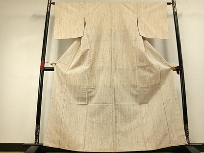 平和屋着物●ぜんまい紬　絣文様　正絹　逸品　AABK1252fy