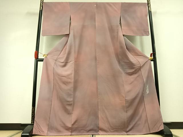 平和屋着物●染色作家　斉藤三才　小紋　霞文　暈し染め　ロング丈　正絹　逸品　未使用　AABK1256fy