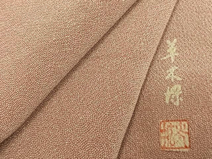 平和屋着物●江戸小紋　作家物　草木染　吉祥柄　鬼しぼ縮緬　正絹　逸品　AABK1257fy