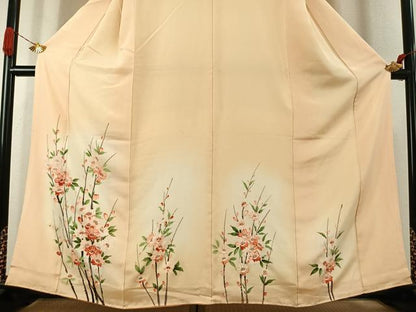 平和屋着物●訪問着　手描き　枝花文　暈し染め　正絹　逸品　AABK1258fy
