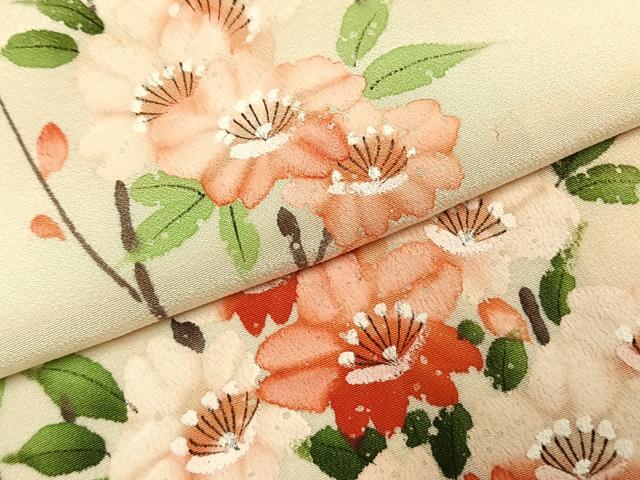 平和屋着物●訪問着　手描き　枝花文　暈し染め　正絹　逸品　AABK1258fy