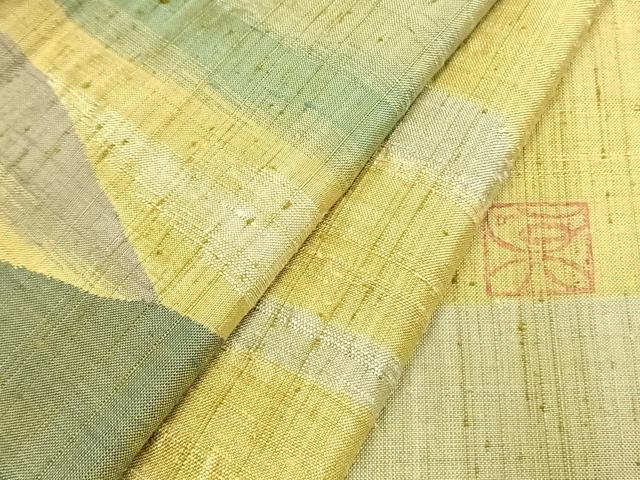 平和屋着物●訪問着　生紬地　作家物　風景文　正絹　逸品　AABK1259fy