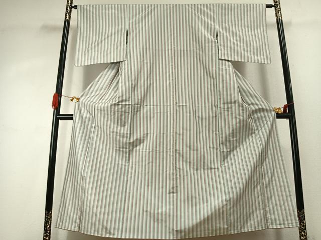 平和屋着物●上質な紬　縞　正絹　逸品　AABK1260fy