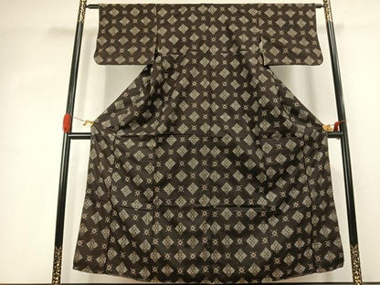 平和屋着物●本場大島紬　龍郷絣　正絹　逸品　AABK1261fy