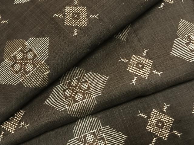 平和屋着物●本場大島紬　龍郷絣　正絹　逸品　AABK1261fy