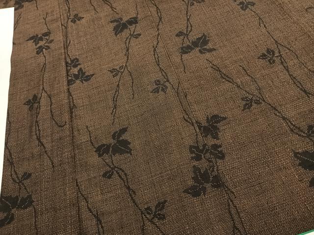 平和屋着物●結城紬　100亀甲　蔦の葉文　正絹　逸品　AABK1263fy