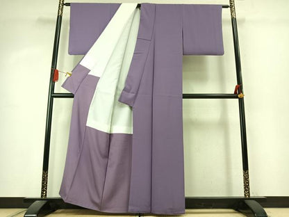 平和屋着物●色無地　竜胆色　洗える着物　AABK1265fy