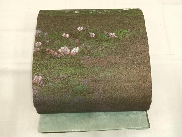 平和屋着物●訪問着　太鼓柄袋帯セット　霞文　暈し染め　正絹　逸品　AABK1268fy