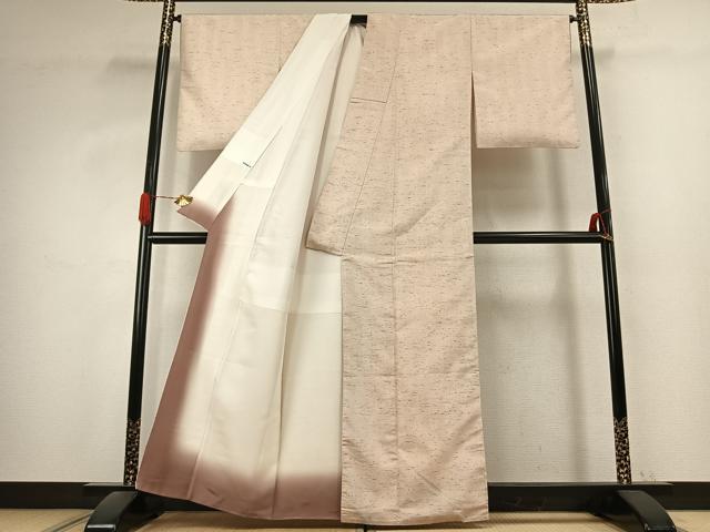 平和屋着物●ぜんまい紬　変わり縞　正絹　逸品　AABK1269fy