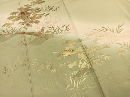 平和屋着物●訪問着　松竹梅　暈し染め　金銀彩　正絹　逸品　AABK1271fy