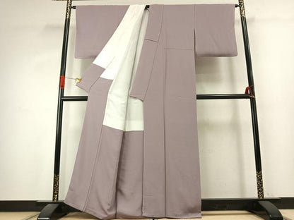 平和屋着物●上質な色無地　鴇鼠色　正絹　逸品　未使用　AABK1272fy