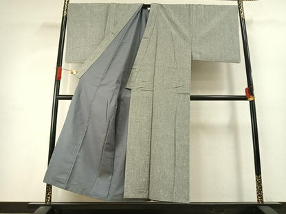 平和屋着物●男性　紬　アンサンブル　霞文　キングサイズ　正絹　逸品　AABK1275fy