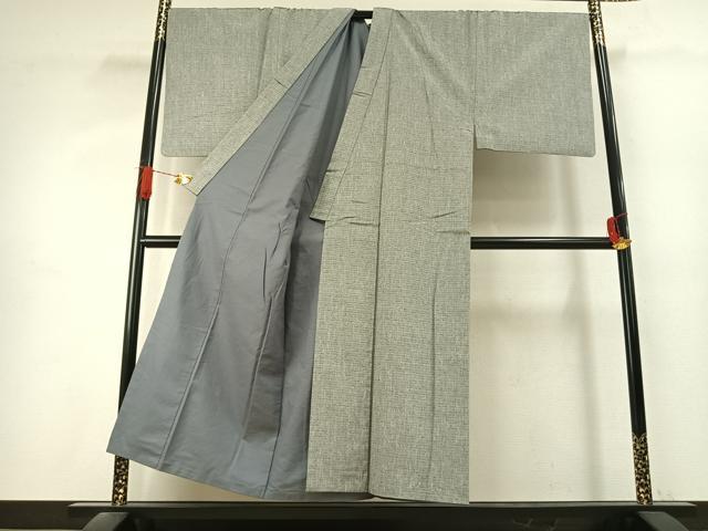 平和屋着物●男性　紬　アンサンブル　霞文　キングサイズ　正絹　逸品　AABK1275fy