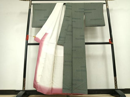 平和屋着物●江戸小紋　色紙花文　正絹　逸品　AABK1276fy