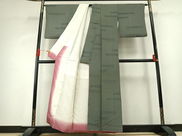 平和屋着物●江戸小紋　色紙花文　正絹　逸品　AABK1276fy