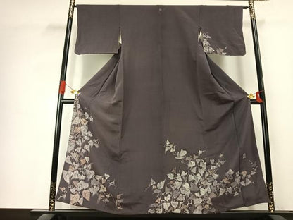 平和屋着物●訪問着　作家物　手描き　蔦の葉文　ろうけつ染め　正絹　逸品　AABK1280fy