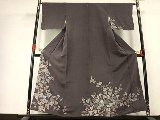 平和屋着物●訪問着　作家物　手描き　蔦の葉文　ろうけつ染め　正絹　逸品　AABK1280fy