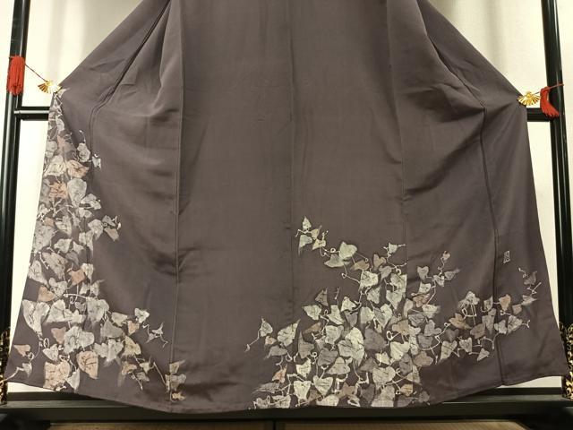平和屋着物●訪問着　作家物　手描き　蔦の葉文　ろうけつ染め　正絹　逸品　AABK1280fy