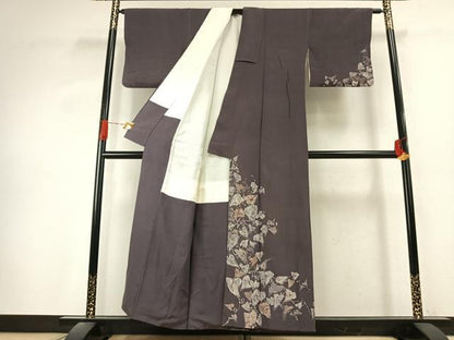 平和屋着物●訪問着　作家物　手描き　蔦の葉文　ろうけつ染め　正絹　逸品　AABK1280fy