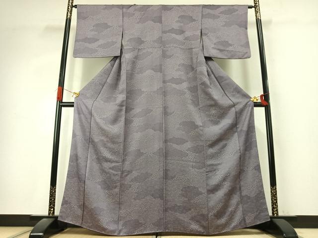 平和屋着物●江戸小紋　雲取り花文　正絹　逸品　AABK1282fy