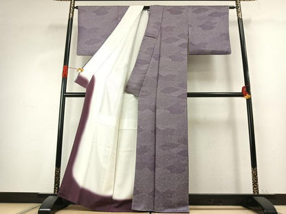 平和屋着物●江戸小紋　雲取り花文　正絹　逸品　AABK1282fy