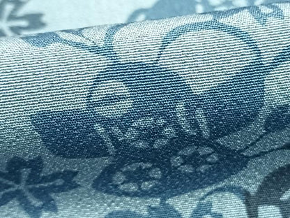 平和屋着物●上質な小紋　藍　型染め　玩具花文　正絹　逸品　AABK1284fy