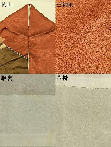 平和屋着物●訪問着　枝花文　金彩　正絹　逸品　AABK1285fy