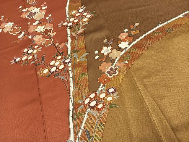 平和屋着物●訪問着　枝花文　金彩　正絹　逸品　AABK1285fy