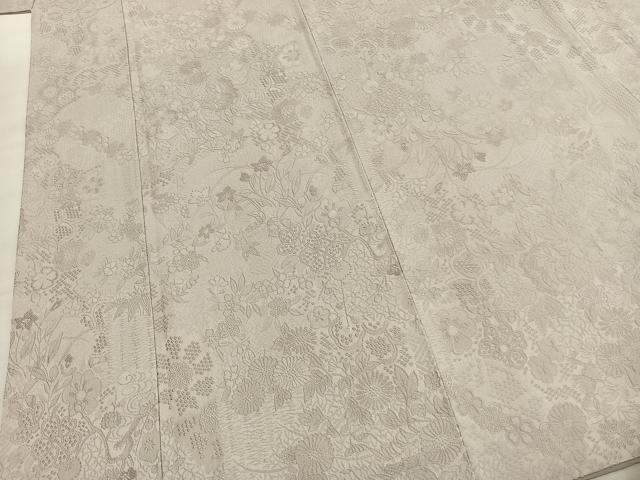 平和屋着物●上質な色無地　草花地紋　紫水晶色　正絹　逸品　AABK1290fy