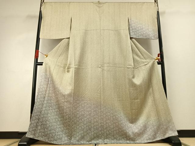 平和屋着物●名門　藤娘きぬたや・総絞り(杢目絞り)　訪問着　草花文　暈し染め　正絹　逸品　AABK1291fy