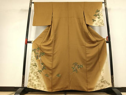 平和屋着物●訪問着　刺繍　草花文　暈し染め　正絹　逸品　未使用　AABK1295fy