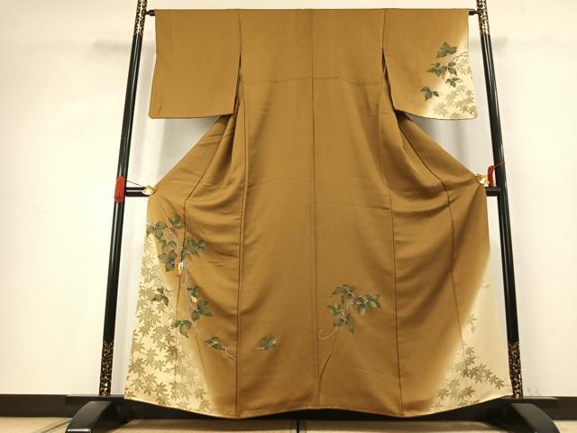平和屋着物●訪問着　刺繍　草花文　暈し染め　正絹　逸品　未使用　AABK1295fy