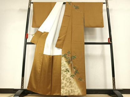 平和屋着物●訪問着　刺繍　草花文　暈し染め　正絹　逸品　未使用　AABK1295fy